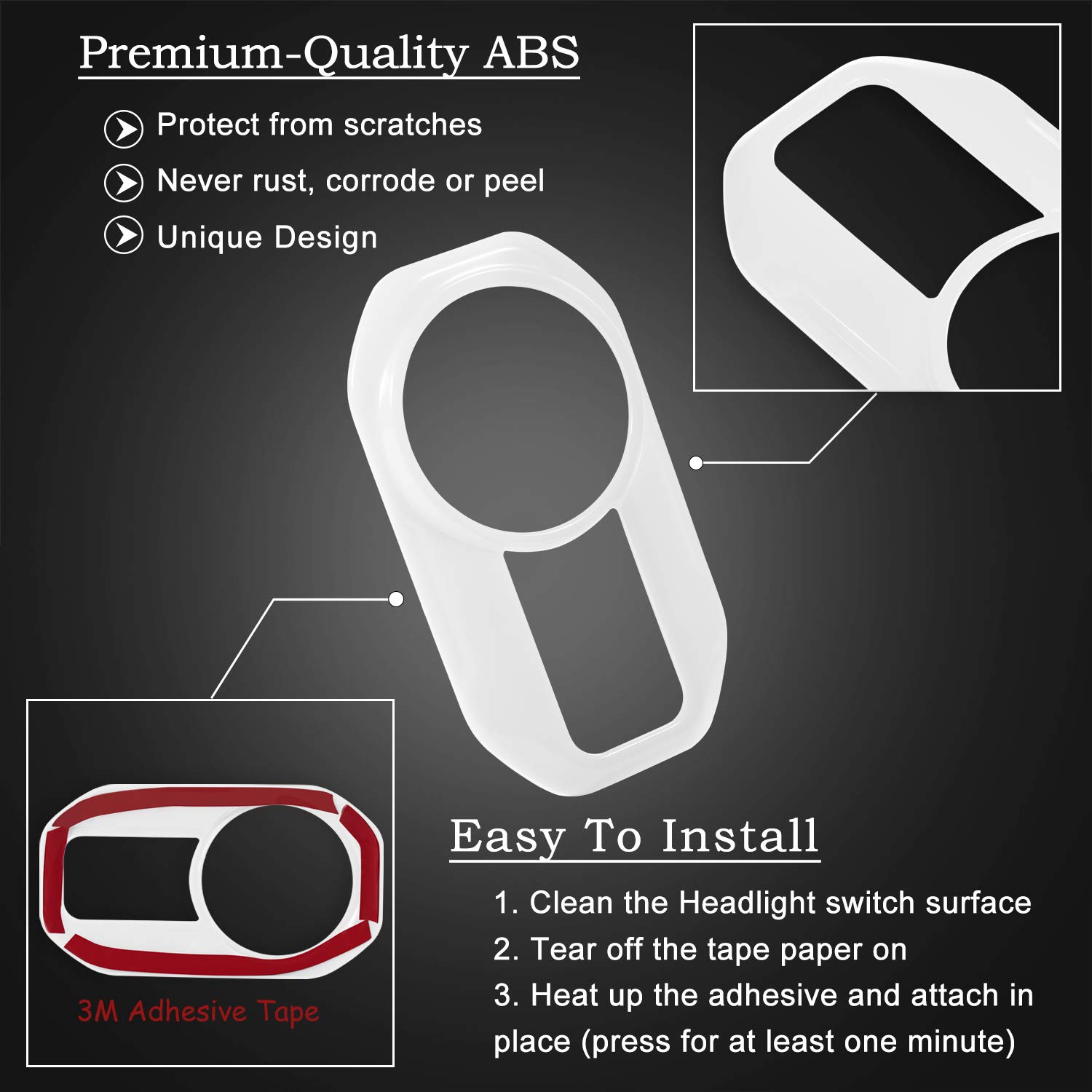 Yellow Headlight Lamp Switch Trim Cover Button Decoration Interior Accessories for 2018-2021 Jeep Wrangler JL JLU & Gladiator JT 