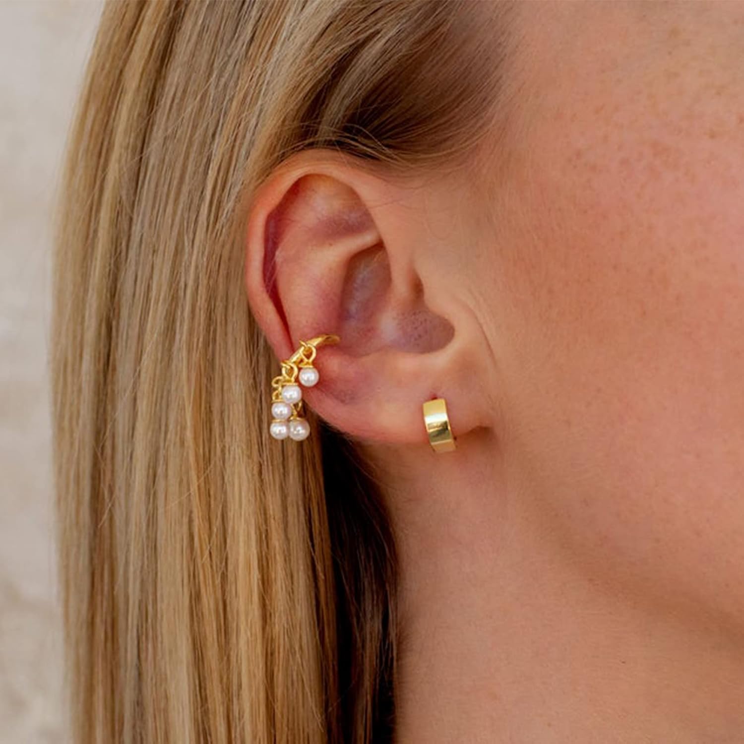 925 Sterling Silver Small Hoop Earrings Hypoallergenic 14K Gold Plated Huggie Hoop Earrings for Women 