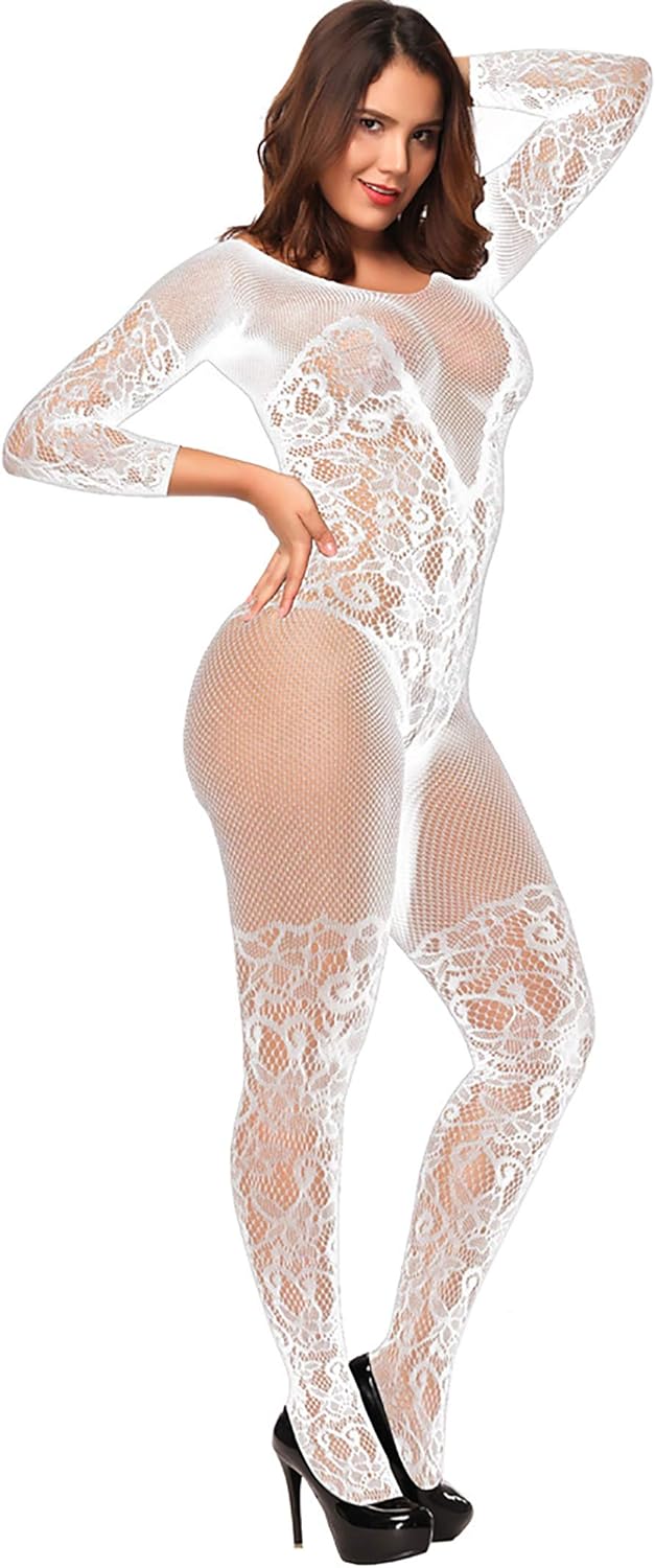 1 Piece of Ladies Fishnet Bodysuit Teddy Underwear Comfortable Babydoll Pajamas Fishnet Bodysuit for Women 