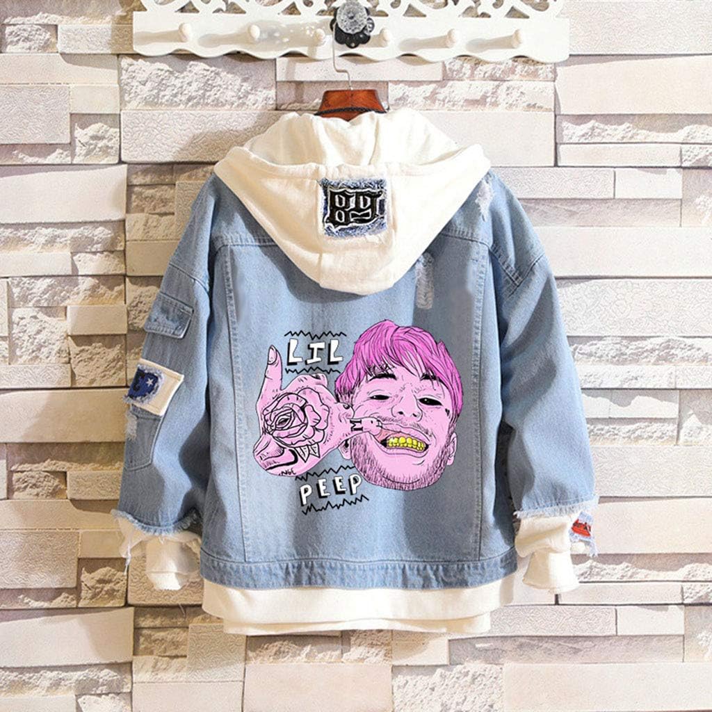 KPOP Rapper Denim Jacket Jeans Love Printed Fashion Sport Hip Hop Hoodie 