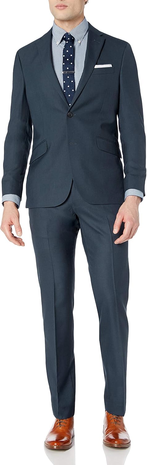 Unlisted by Kenneth Cole Men's 2 Button Slim Fit Suit with Hemmed Pant 
