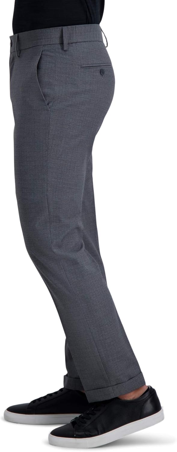 Kenneth Cole REACTION Men's Shadow Check Stretch Slim Fit Dress Pant 