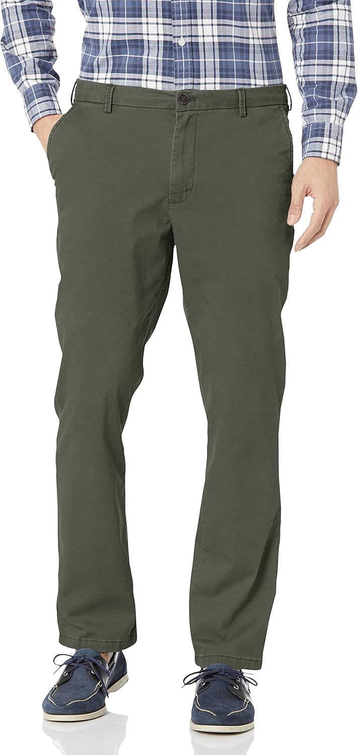 IZOD Men's Saltwater Stretch Flat Front Straight Fit Chino Pant 