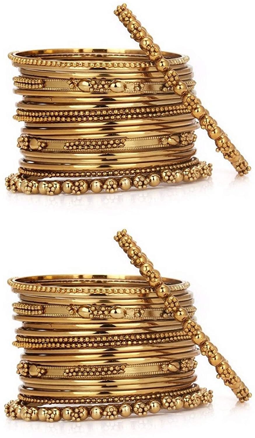 Efulgenz Boho Vintage Antique Ethnic Gypsy Tribal Indian Oxidized Silver Tone Combo Bracelet Bangles Set Jewelry 