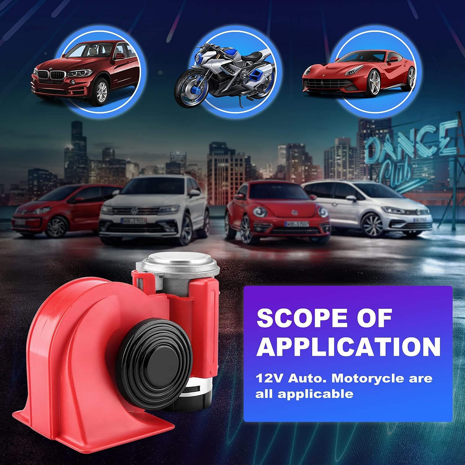 HK Compact Air Horn with Compressor Snail Electric Car Horn 12V 150db Super Loud Nautilus Wiring Harness for Any 12V Train Trucks Motorcycle Vehicles 