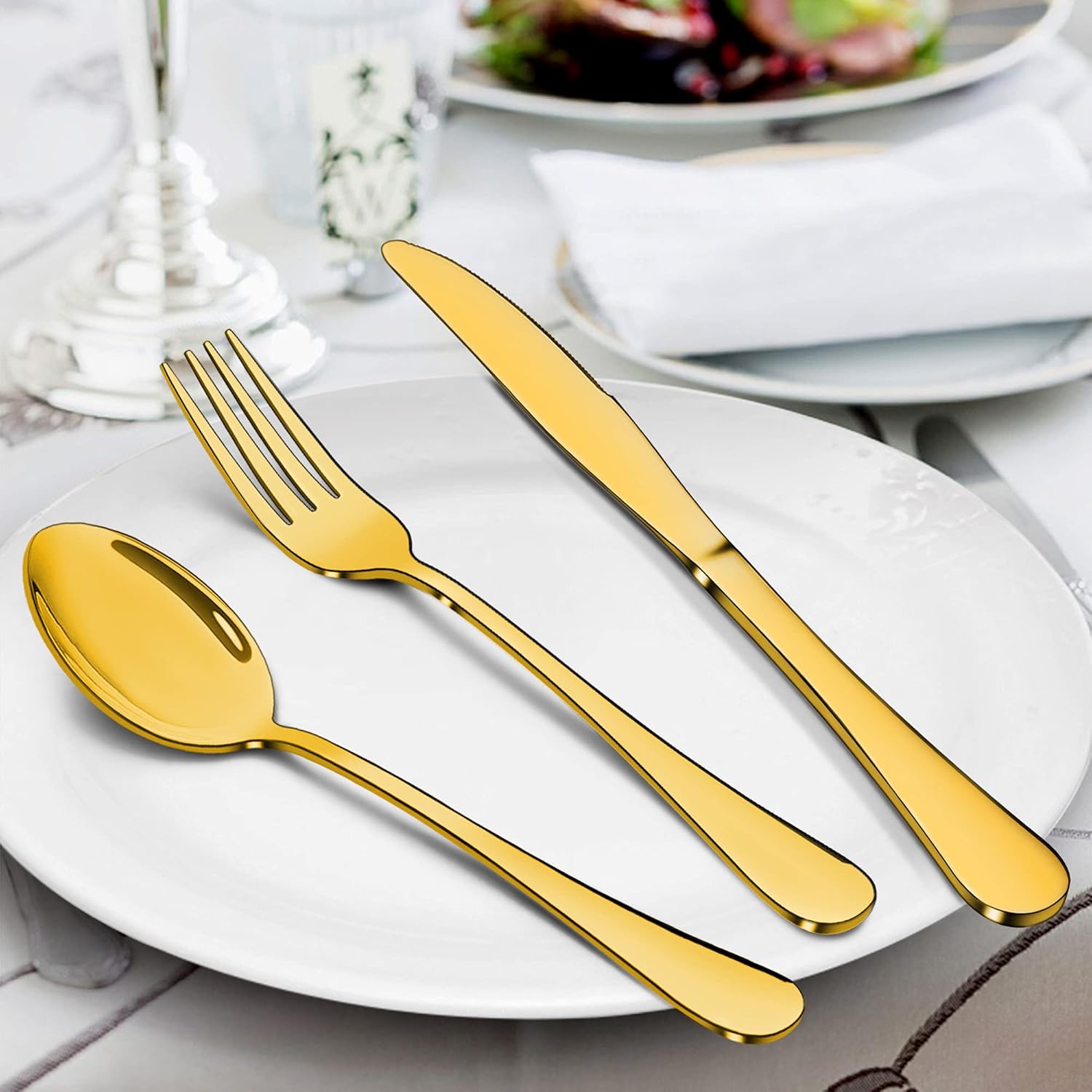 Stainless Steel Silverware Flatware Set for 8 Elegant Cutlery Tableware Includes Fork Spoon Knife LIANYU 46-Piece Silverware Set with Serving Utensils Mirror Polished Dishwasher Safe 