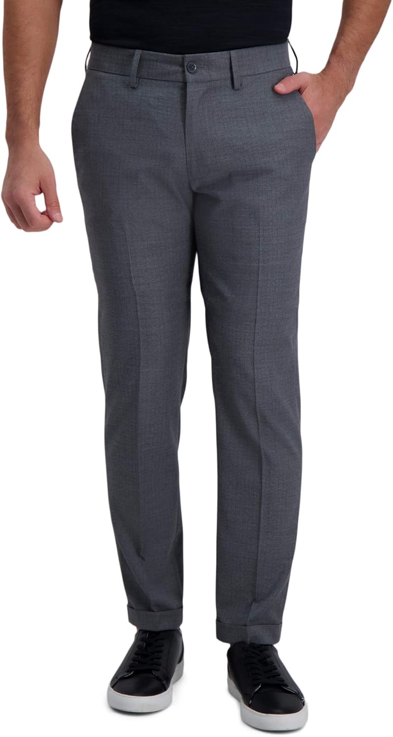 Kenneth Cole REACTION Men's Shadow Check Stretch Slim Fit Dress Pant 