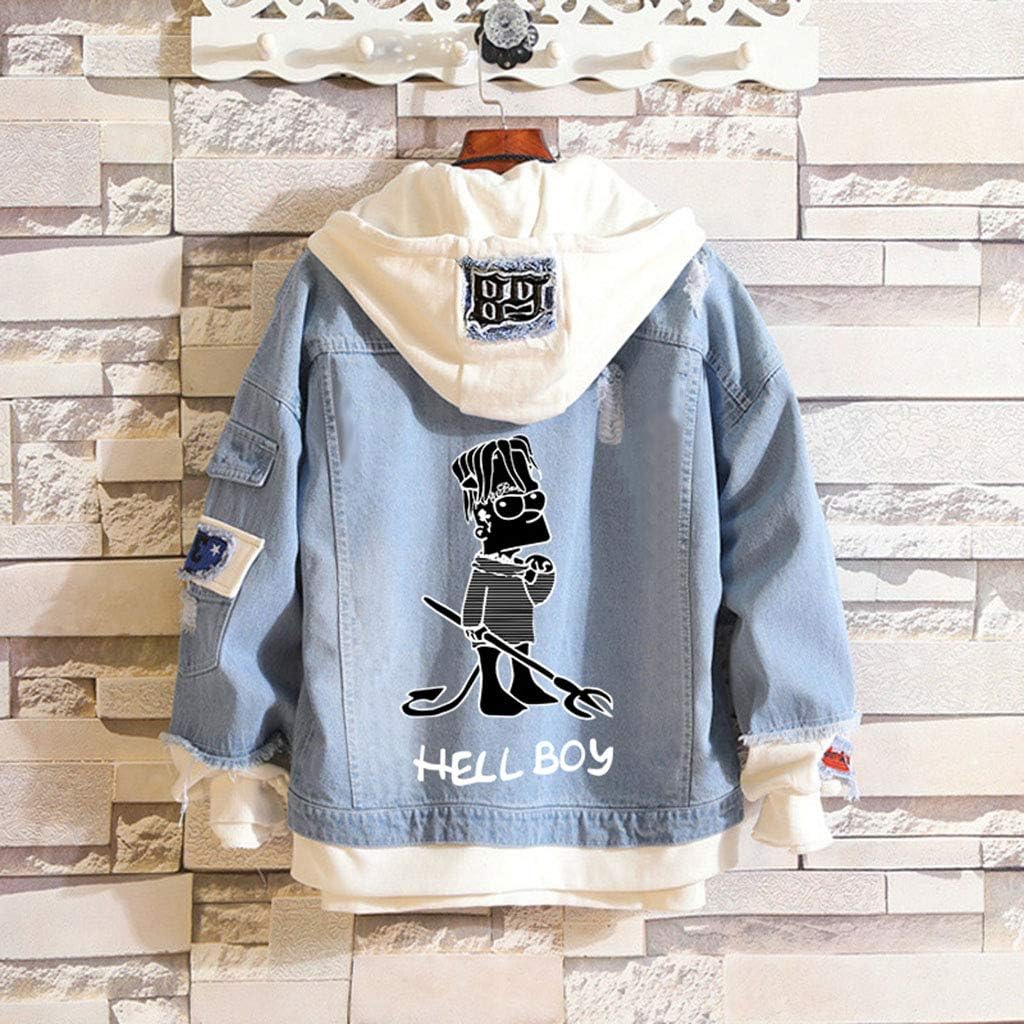KPOP Rapper Denim Jacket Jeans Love Printed Fashion Sport Hip Hop Hoodie 
