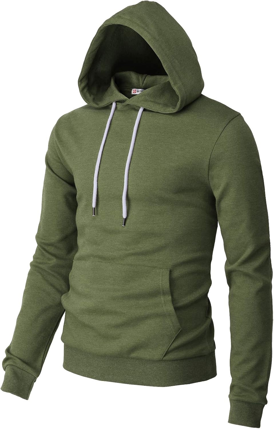 H2H Mens Casual Slim Fit Long Sleeve Hoodie Lightweight Basic Designed 