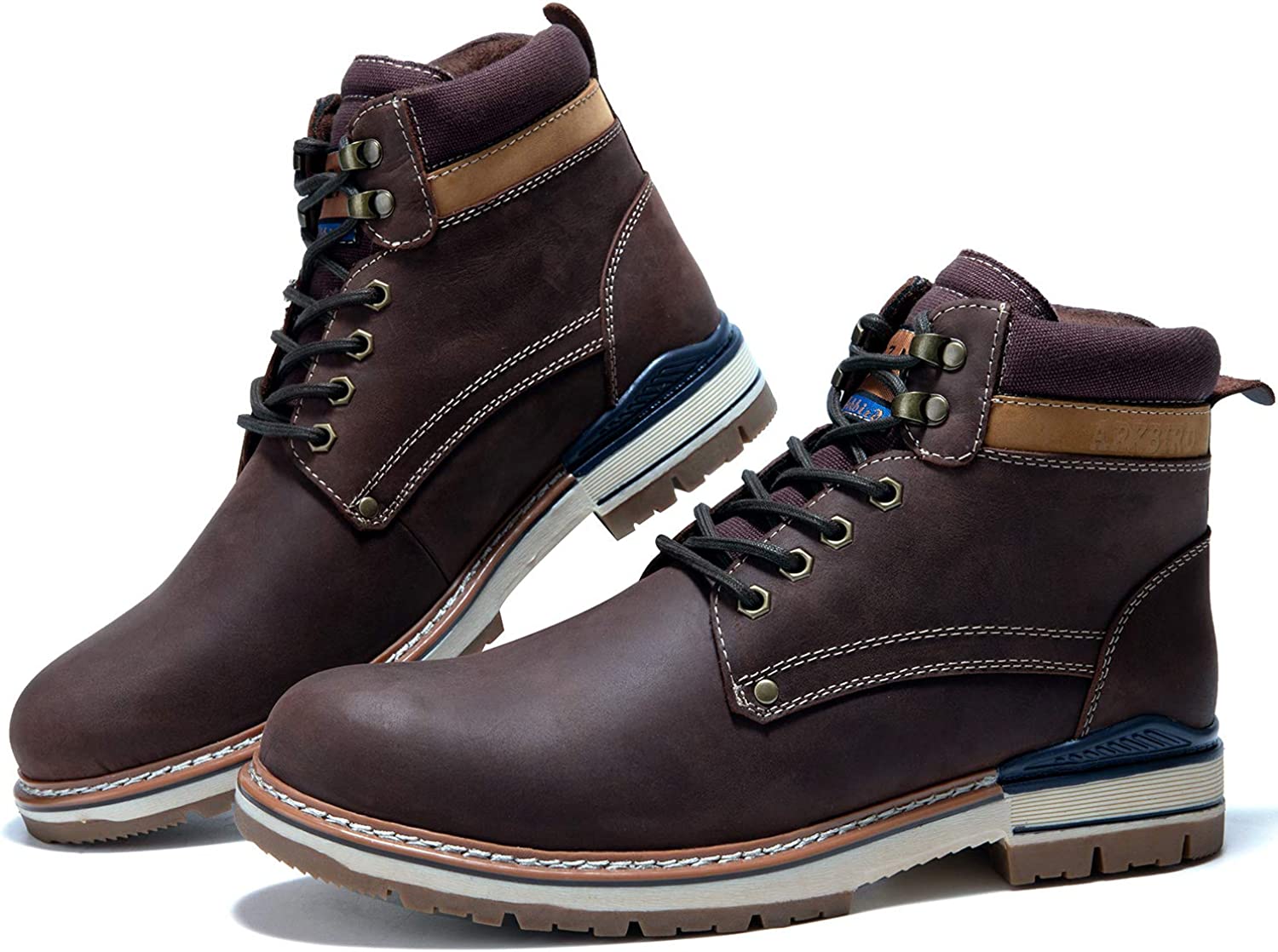 Arkbird Matte Leather High Cut Work Shoes for Men Men's Causal Oxford Dress Boot 