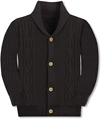 Gioberti Kids and Boys 100% Cotton Knitted Shawl Collar Cardigan Sweater 