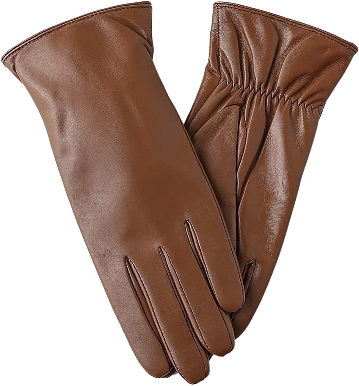 Super-soft Leather Winter Gloves for Women Full-Hand Touchscreen Warm Cashmere Lined Perfect Appearance 