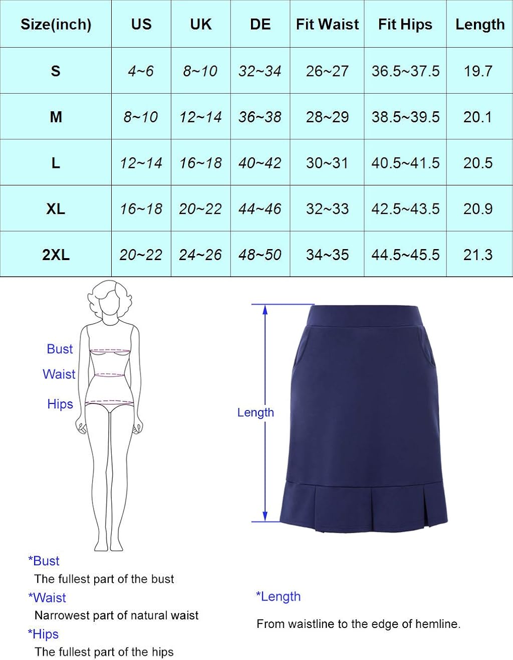 GRACE KARIN Women's Active Athletic Skort Lightweight Skirt with Pockets 
