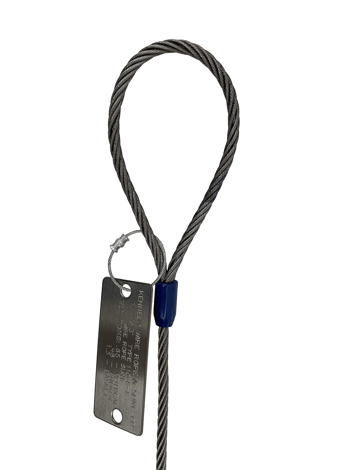 Various Sizes in Listing 1/4 x 8' Single Leg Wire Rope Sling w/Thimble Eye Each End Kennedy Wire Rope & Sling Co 