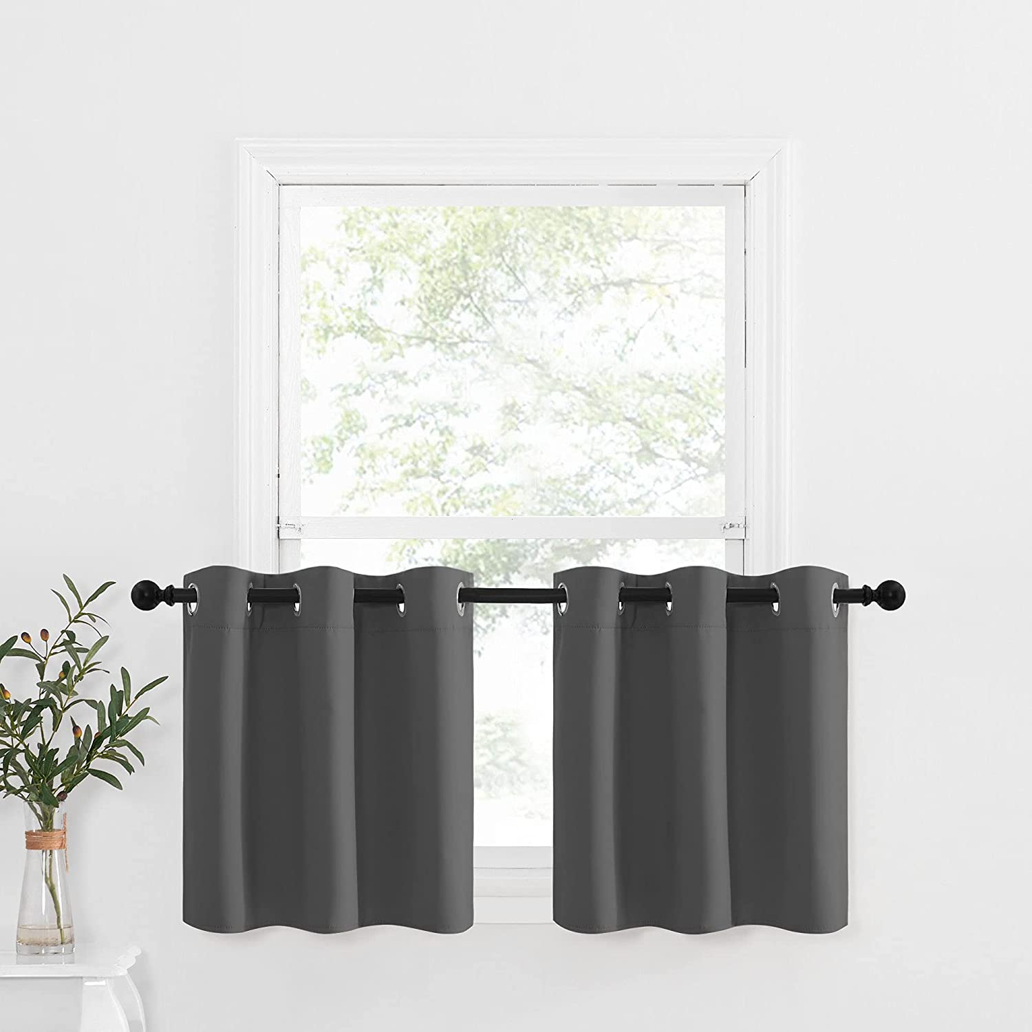 Grommet Window Valance Thermal Insulated Curtain Tier for Bedroom/Living Room/Dining Room 1 Piece NICETOWN Blackout Kitchen Curtain for Windows Sea Teal 1.2 inches Header 52W x 18L 