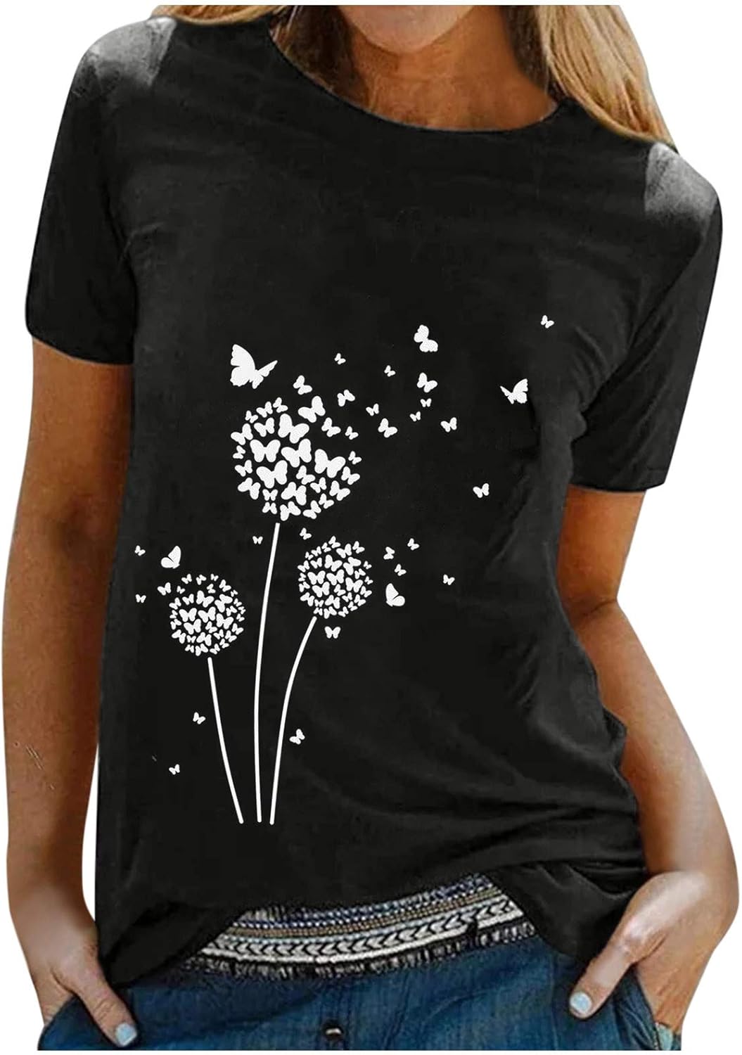 WUAI Summer Tops for Women Casual Short Sleeve Sunflower Graphic Tees Comfy Loose Fit Workout Cotton Shirts Blouses WUAI Summer Tops for Women Casual Short Sleeve Sunflower Graphic Tees Comfy Loose Fit Workout Cotton Shirts Blouses