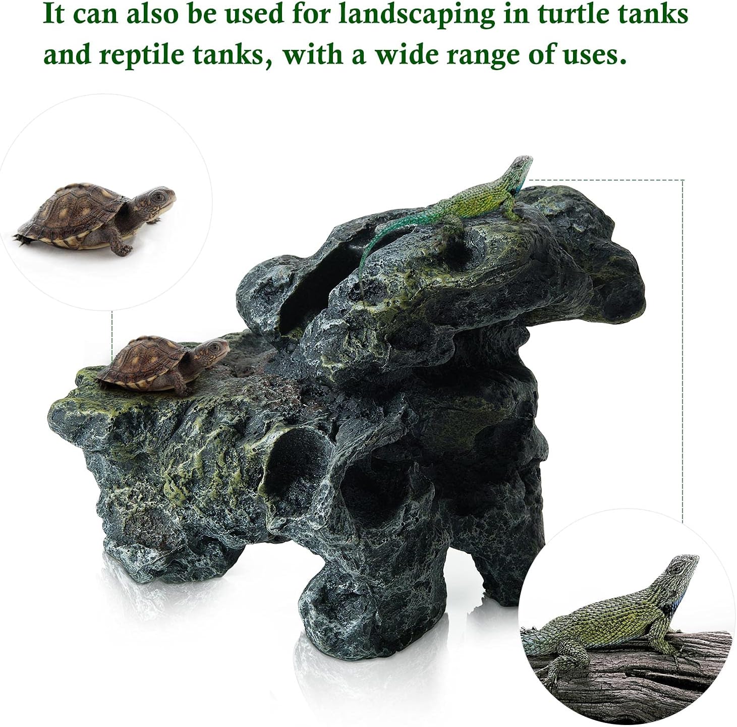 HITOP Resin Aquarium Ornament Mini Skull/Landscape-Stone/Mechanical-Tank Fish Tank Decoration for Fish or Reptile，Aquarium Bubbler Decoration 