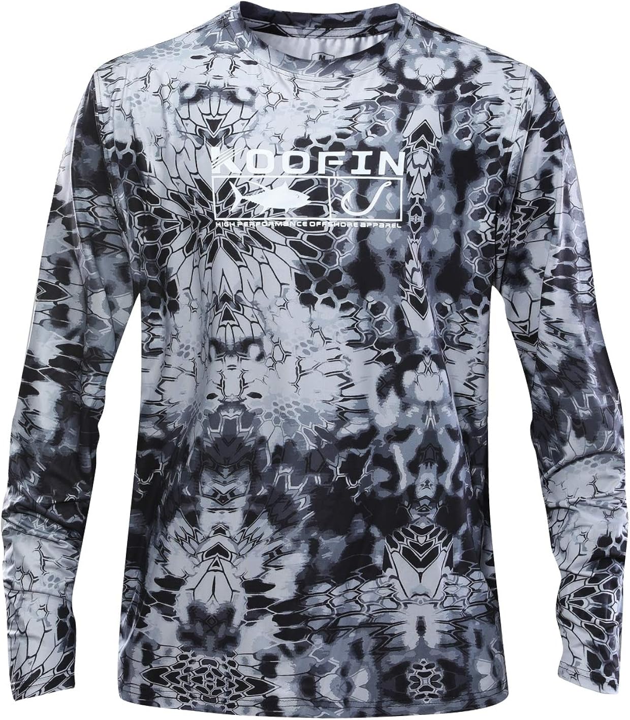 Performance Long Sleeve Bass Fishing Shirt UPF50 Sun Protection Dry-Fit Moisture Wicking Loose Fit 