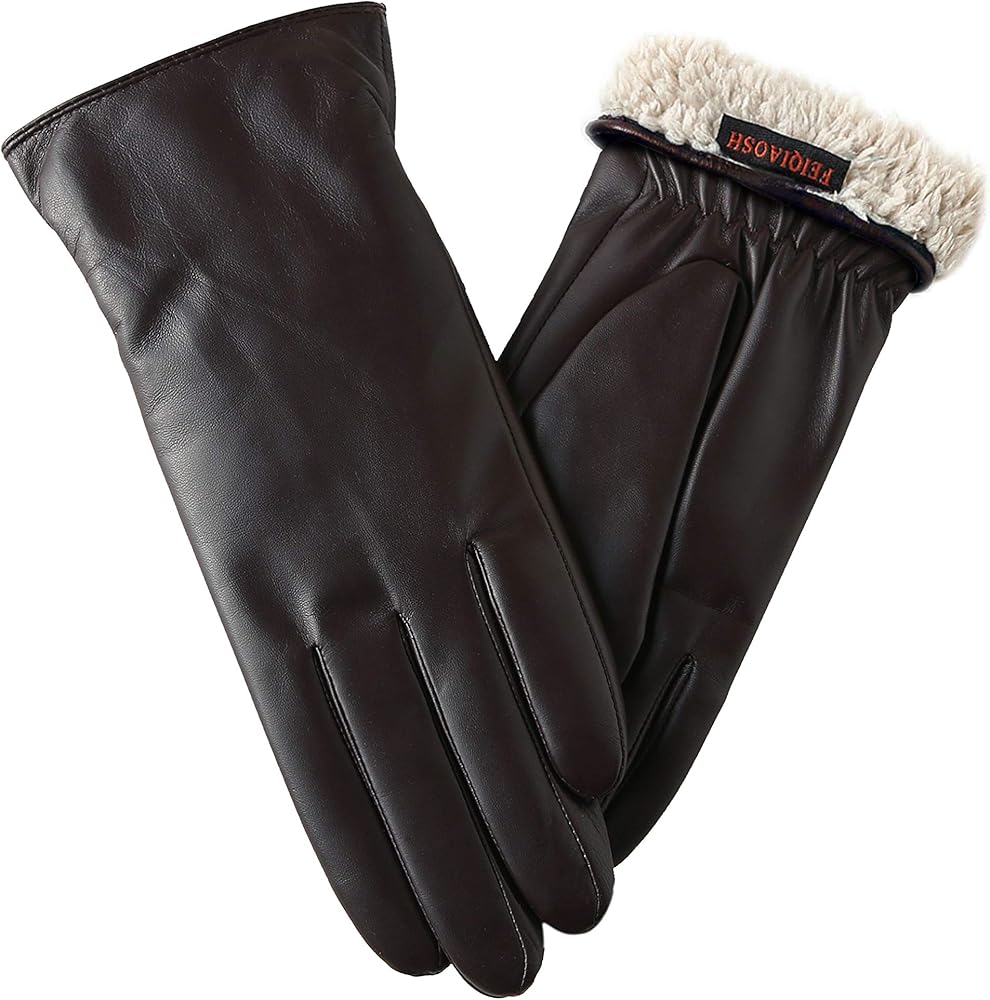Super-soft Leather Winter Gloves for Women Full-Hand Touchscreen Warm Cashmere Lined Perfect Appearance 