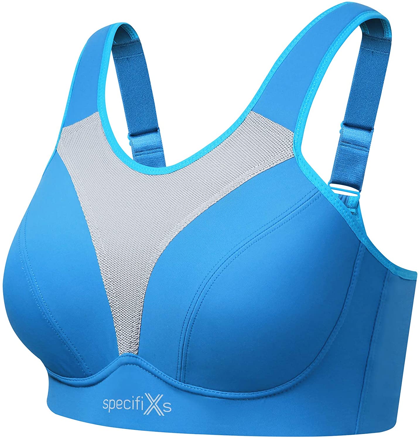 Blue Sports Bras for Women Plus Size High Impact Full Coverage All-Round Support for Running 