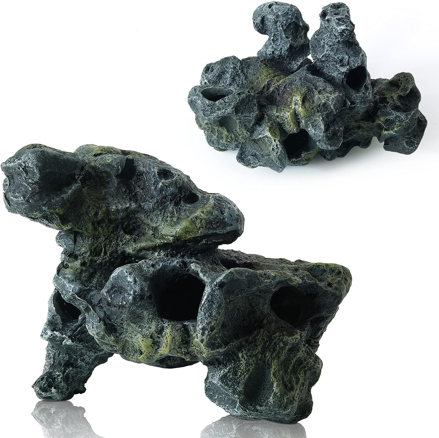 HITOP Resin Aquarium Ornament Mini Skull/Landscape-Stone/Mechanical-Tank Fish Tank Decoration for Fish or Reptile，Aquarium Bubbler Decoration 