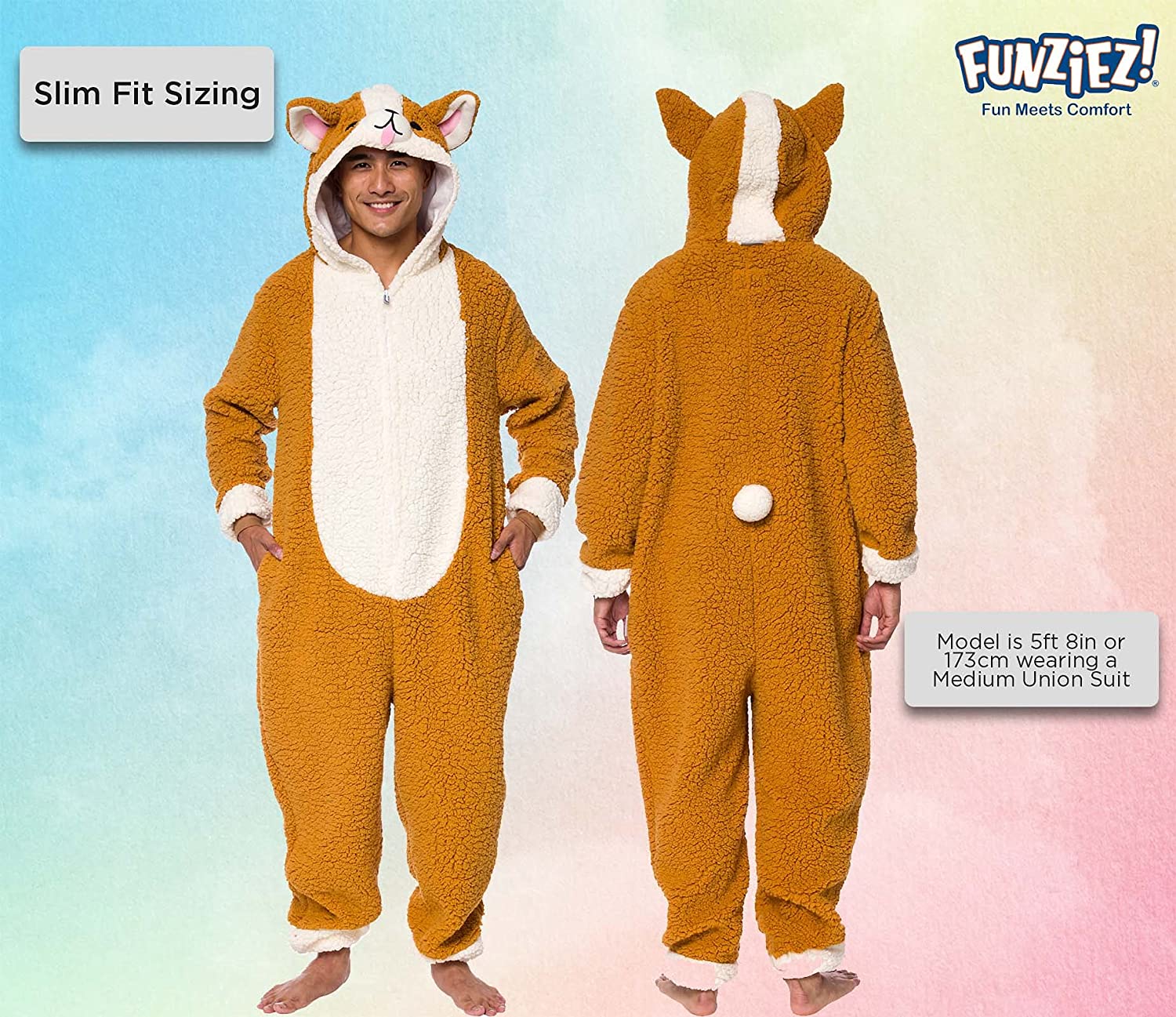 Unisex Bulldog Pajamas Plush Novelty Dog Costume Jumpsuit FUNZIEZ 