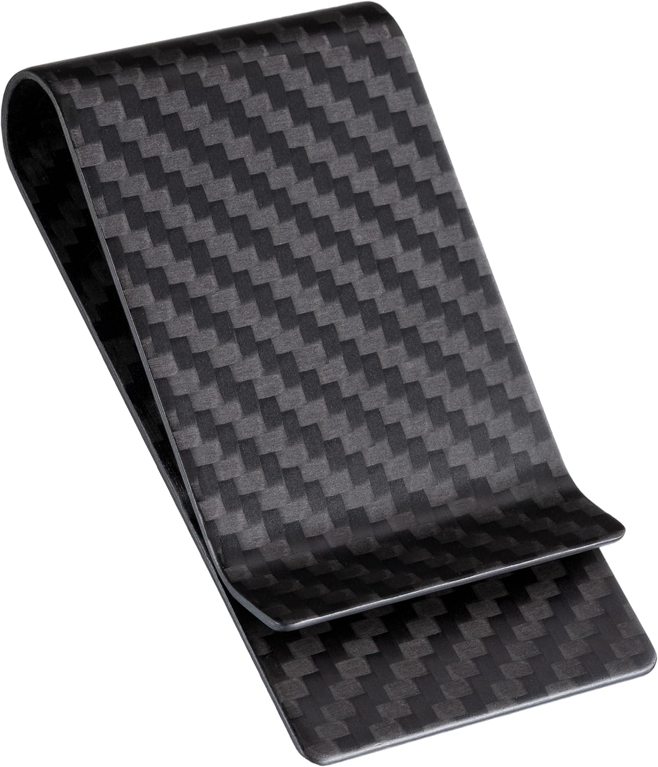 SERMAN BRANDS Carbon Fiber Money Clip Credit Card Holder Slim Business Front Pocket Clips for Men Black Glossy 