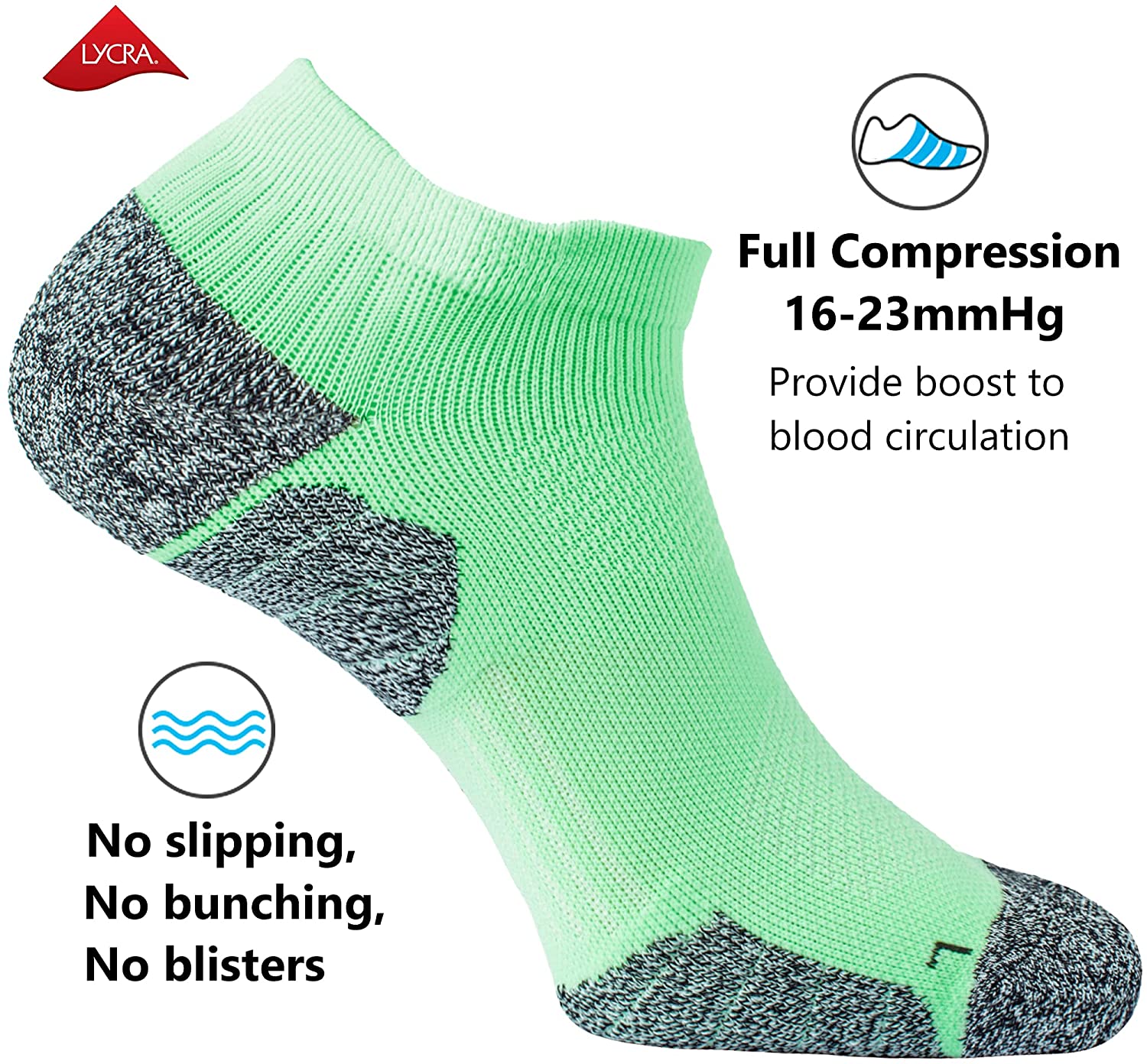 CWVLC Unisex Cushioned Compression Athletic Ankle Socks Multipack 