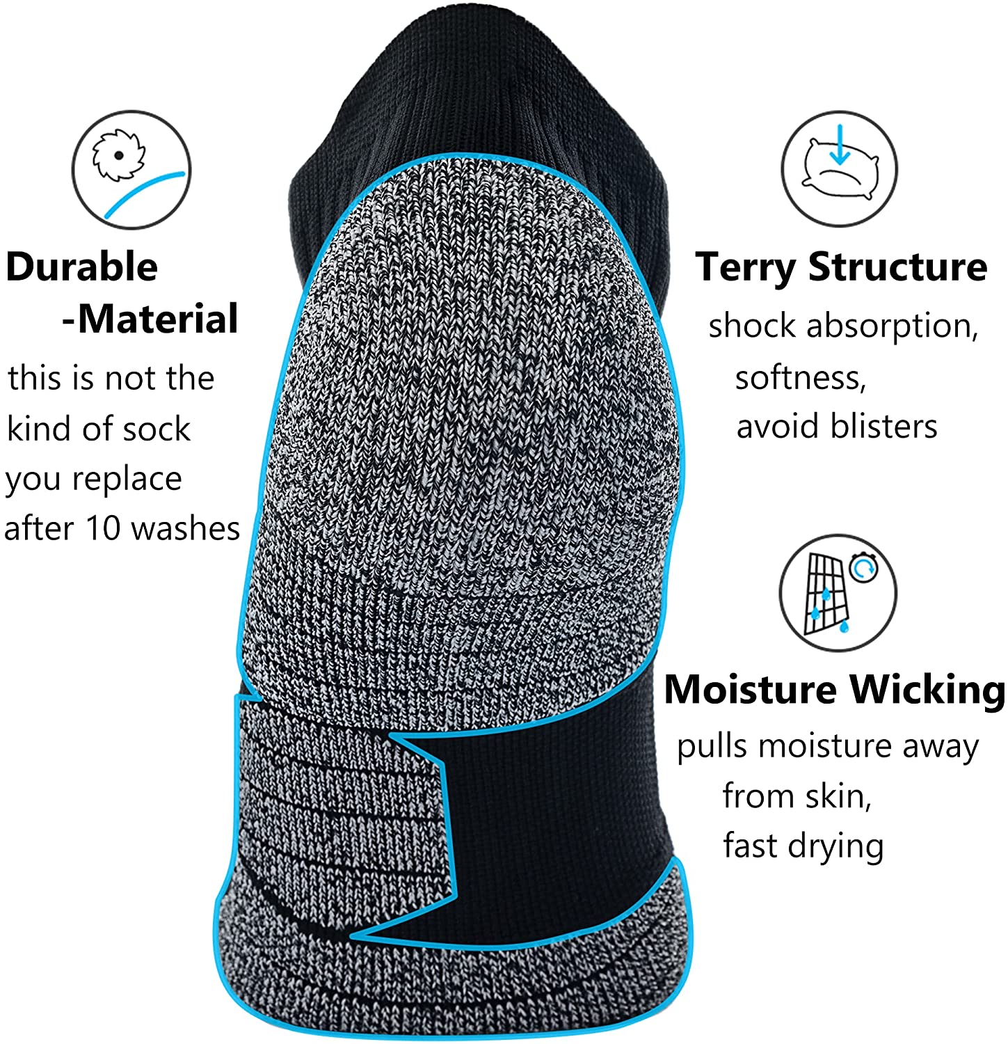 CWVLC Unisex Cushioned Compression Athletic Ankle Socks Multipack 