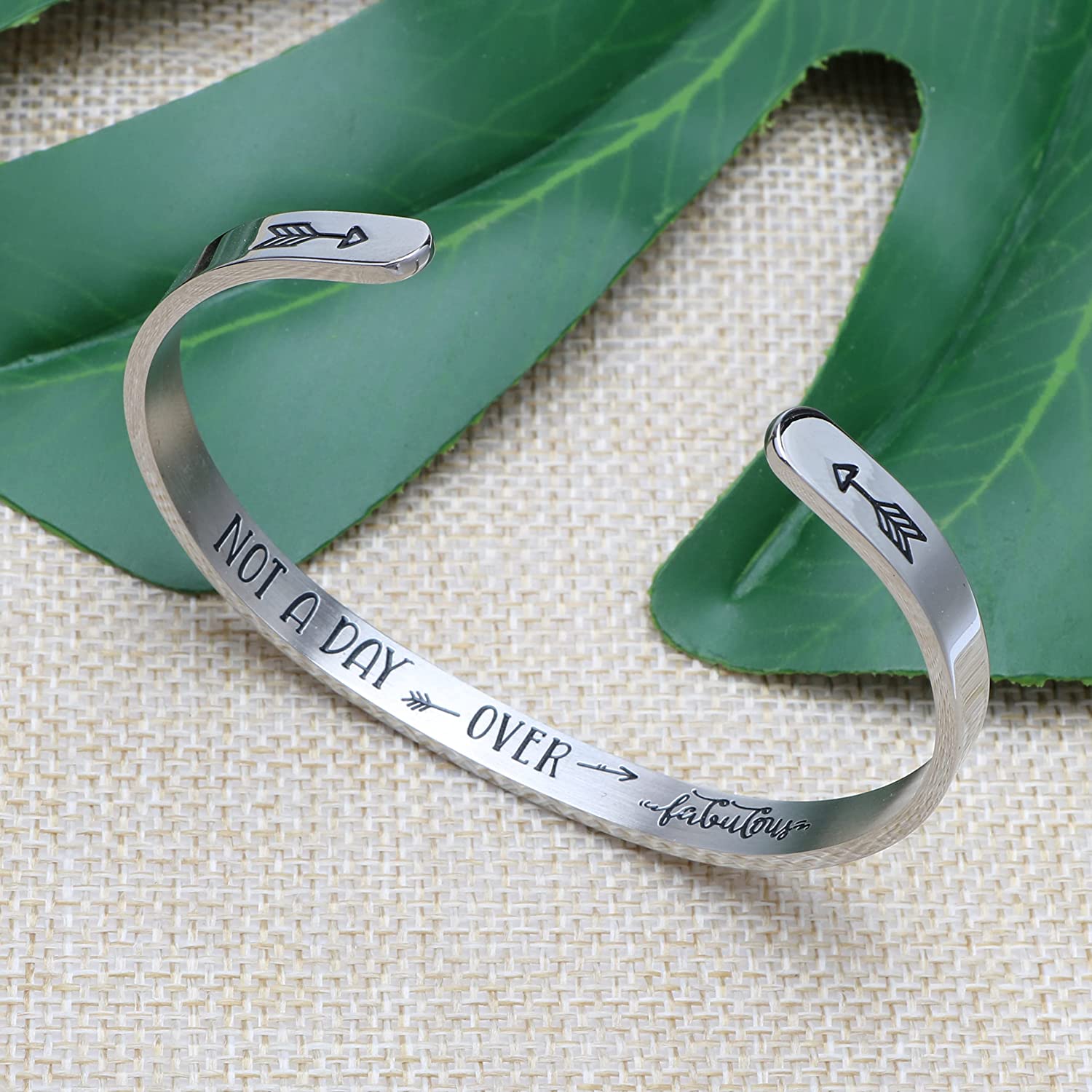 Joycuff Funny Gift for Women Inspirational Bracelet Mantra Cuff Friend Encouragement Jewelry for Daughter Sister Wife Mom Friendship 