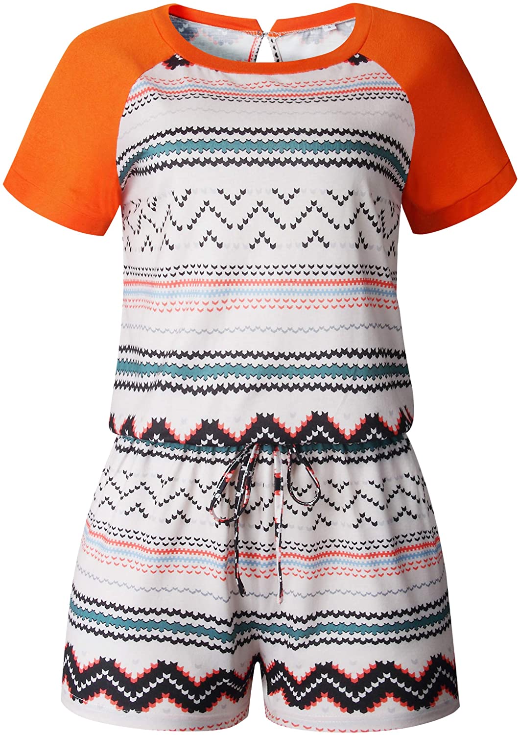 ANRABESS Women's Summer Crewneck Casual Loose Short Sleeve Jumpsuit Rompers One Piece Pajamas Loungewear with Pockets 