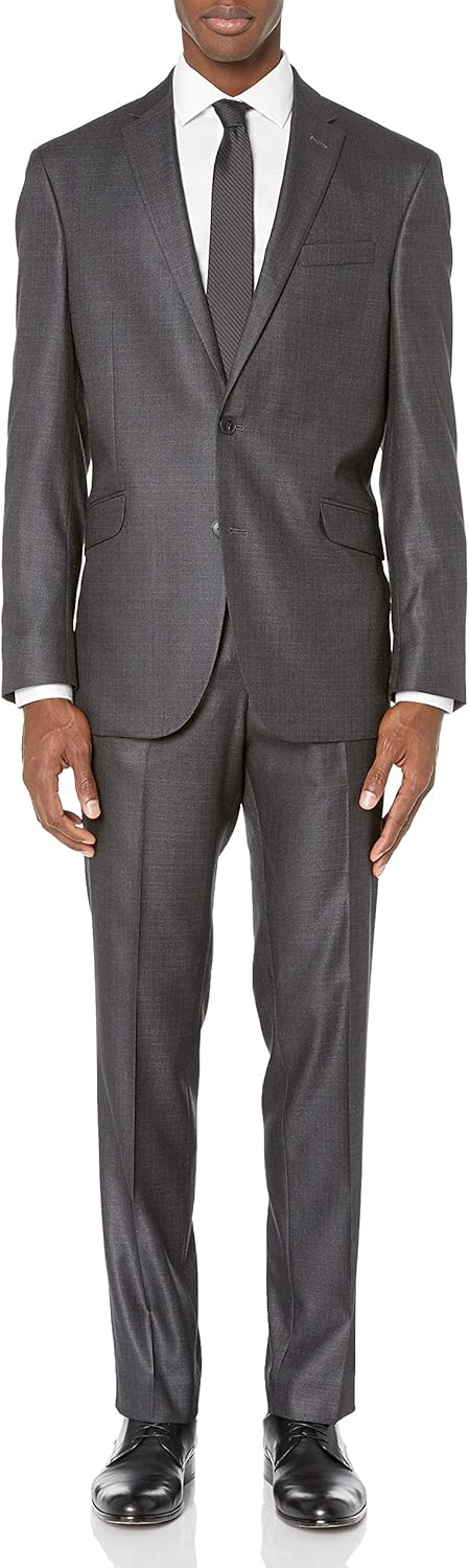 Unlisted by Kenneth Cole Men's 2 Button Slim Fit Suit with Hemmed Pant 