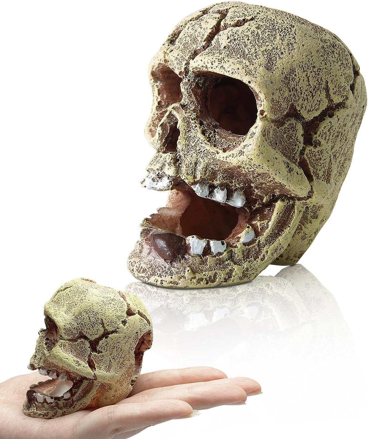 HITOP Resin Aquarium Ornament Mini Skull/Landscape-Stone/Mechanical-Tank Fish Tank Decoration for Fish or Reptile，Aquarium Bubbler Decoration 