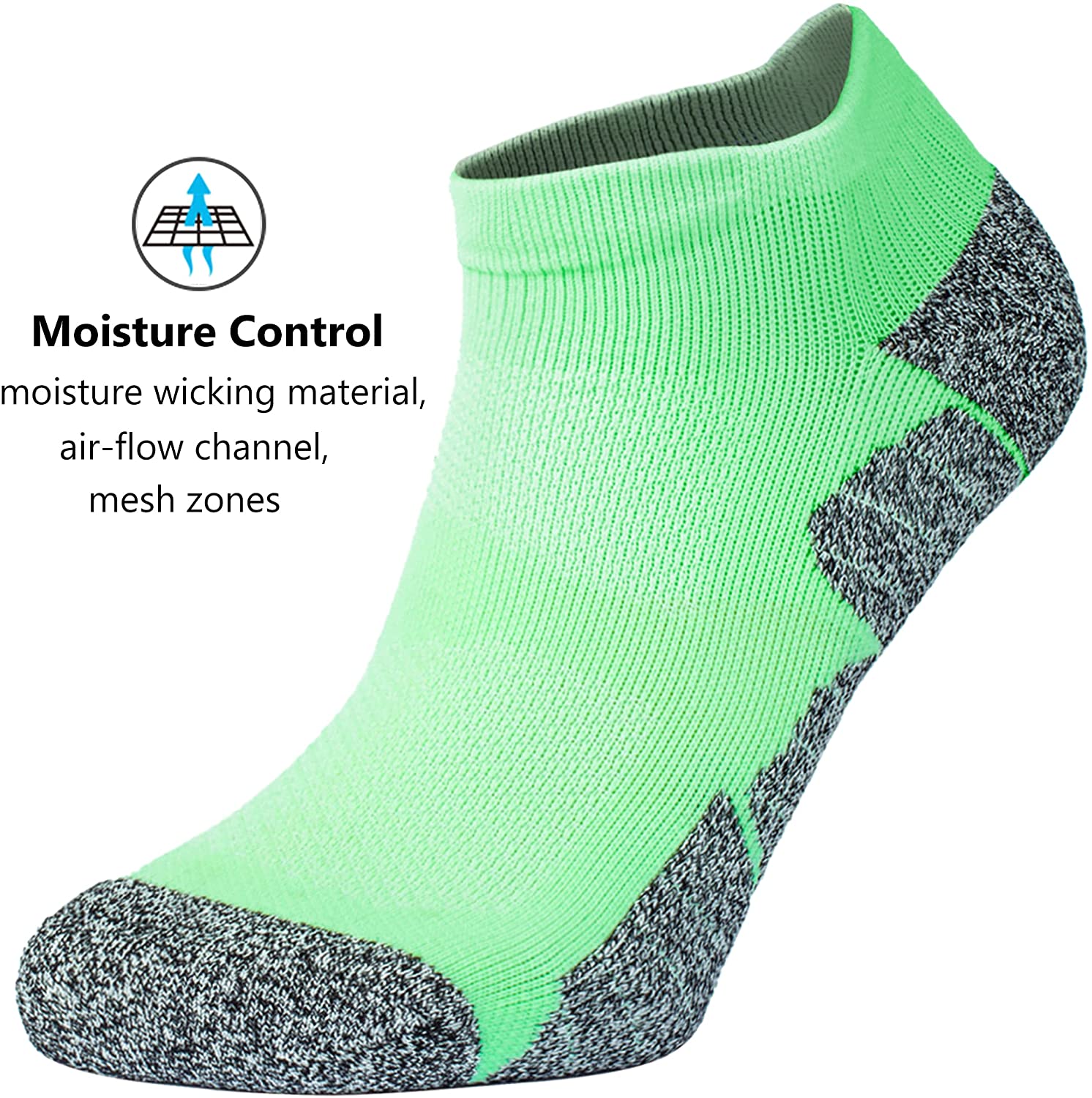 CWVLC Unisex Cushioned Compression Athletic Ankle Socks Multipack 
