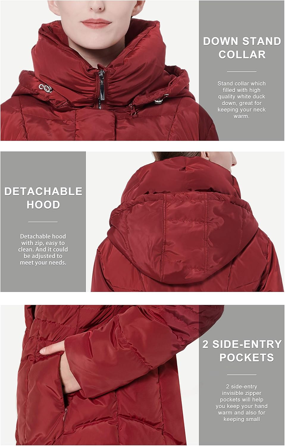 Orolay Women's Warm Winter Down Coat Hooded Puffer Jacket Orolay Women's Warm Winter Down Coat Hooded Puffer Jacket