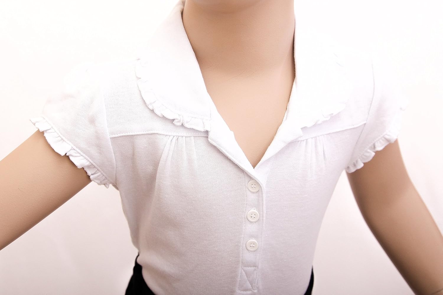 Girl Toppy School Uniform Girls' Short Ruffle Sleeve Top 