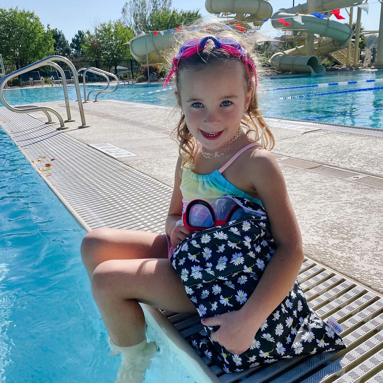 Pool ALVABABY 3pcs Baby Cloth Diaper Wet/Dry Bags|Waterproof Reusable with Two Pockets|Travel Daycare Soiled Baby Items,Yoga，Gym Bag for Swimsuits or Wet Clothes 3L-B29 Beach 