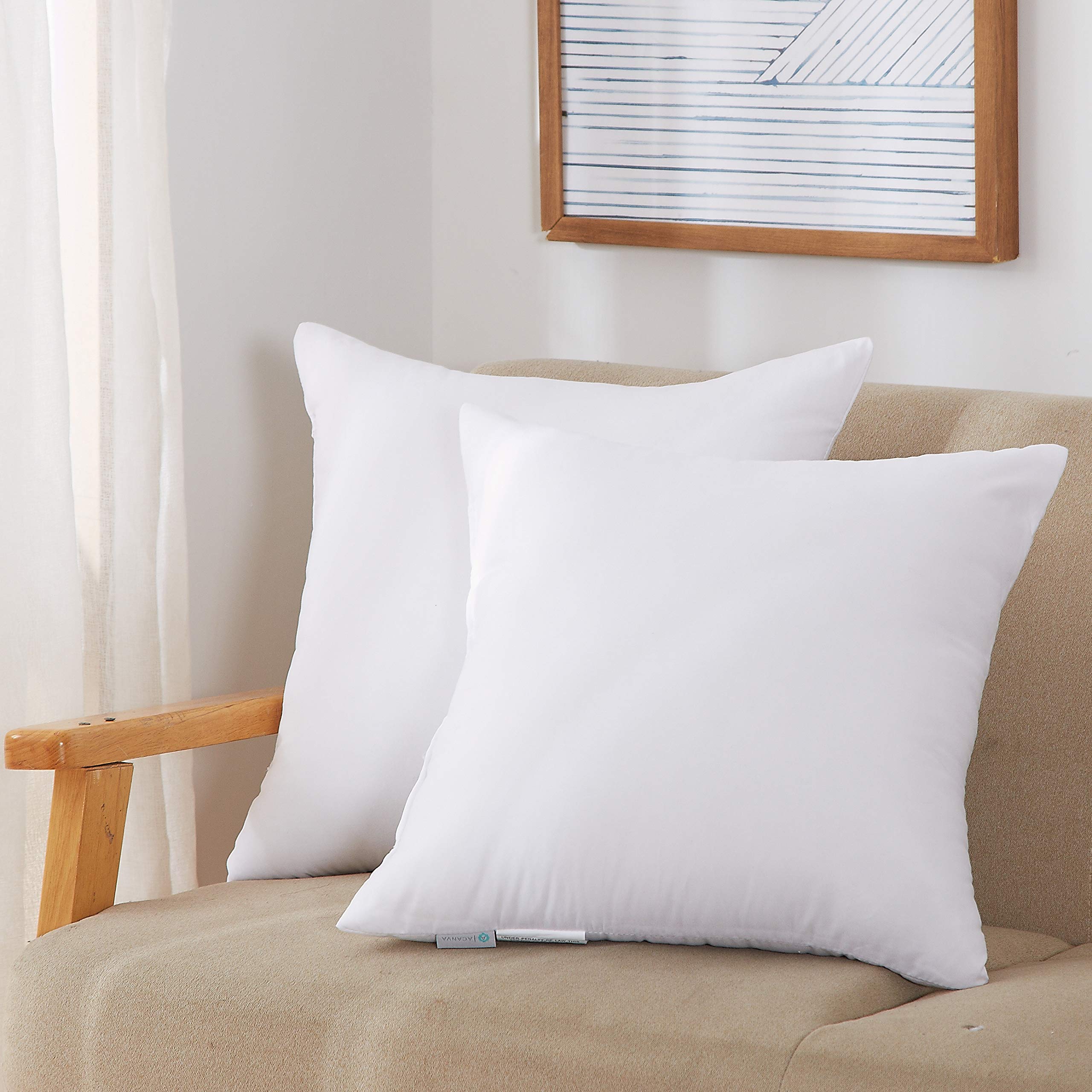 Set of 2 Lightweight PP Cotton Pillow 55cm x 55cm for Couch Cushion Ancdream 35cm x 55cm 14 x 22 Throw Pillow Inserts 