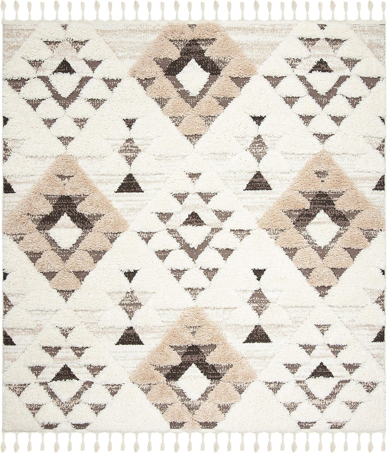 Ivory 2'3 x 6' Brown SAFAVIEH Moroccan Tassel Shag Collection MTS688A Boho Non-Shedding Living Room Bedroom Dining Room Entryway Plush 2-inch Thick Runner Ivory 2'3 x 6' Brown SAFAVIEH Moroccan Tassel Shag Collection MTS688A Boho Non-Shedding Living Room Bedroom Dining Room Entryway Plush 2-inch Thick Runner