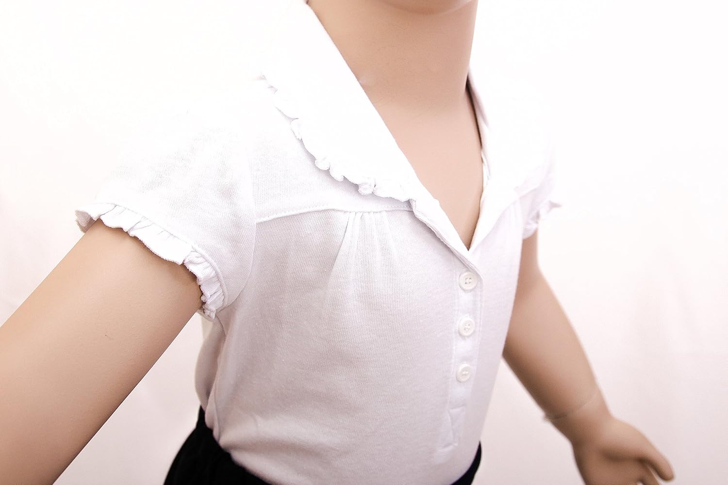 Girl Toppy School Uniform Girls' Short Ruffle Sleeve Top 