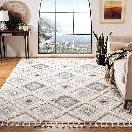 Ivory 2'3 x 6' Brown SAFAVIEH Moroccan Tassel Shag Collection MTS688A Boho Non-Shedding Living Room Bedroom Dining Room Entryway Plush 2-inch Thick Runner Ivory 2'3 x 6' Brown SAFAVIEH Moroccan Tassel Shag Collection MTS688A Boho Non-Shedding Living Room Bedroom Dining Room Entryway Plush 2-inch Thick Runner