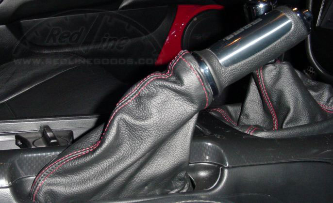 Autoguru E Brake Boot PVC Leather Made for Honda Prelude 97-01 Black Red Stitch 