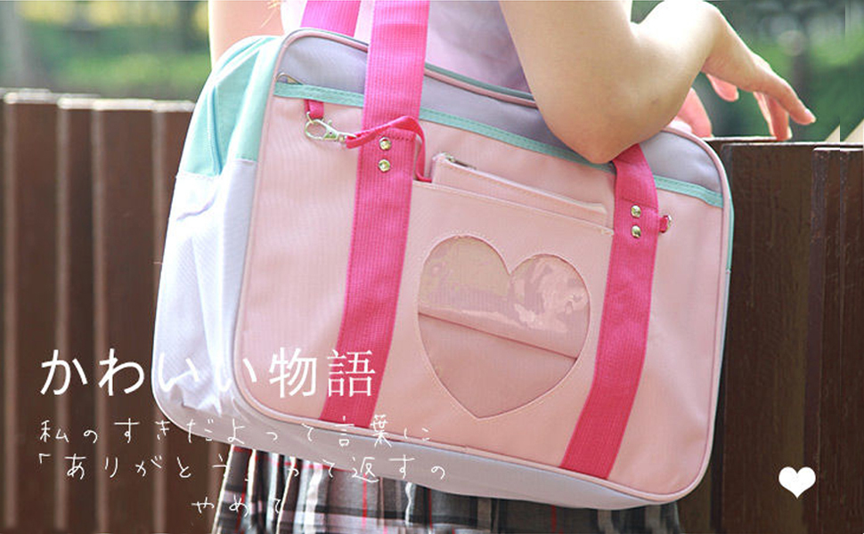 Women Handbag Japanese Style Heart Shape School Handbags JK Bags Girls Lolita Shoulderbag Cosplay Anime Tote Bag 