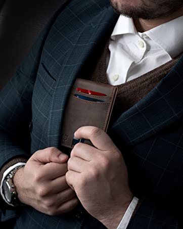 SERMAN BRANDS Carbon Fiber Money Clip Credit Card Holder Slim Business Front Pocket Clips for Men Black Glossy 
