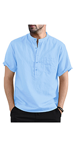 VATPAVE Mens Henley Pirate Shirts Gothic Victorian Long Sleeve Dress Shirts Cosplay Costume Tops 