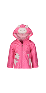 LONDON FOG Baby Girls' Bow Belt Jewel Tone Heavyweight Jacket 