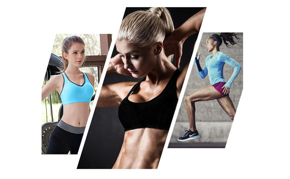 BAOMOSI Women's Seamless Racerback Sports Bra High Impact Support Yoga Gym Workout Fitness 