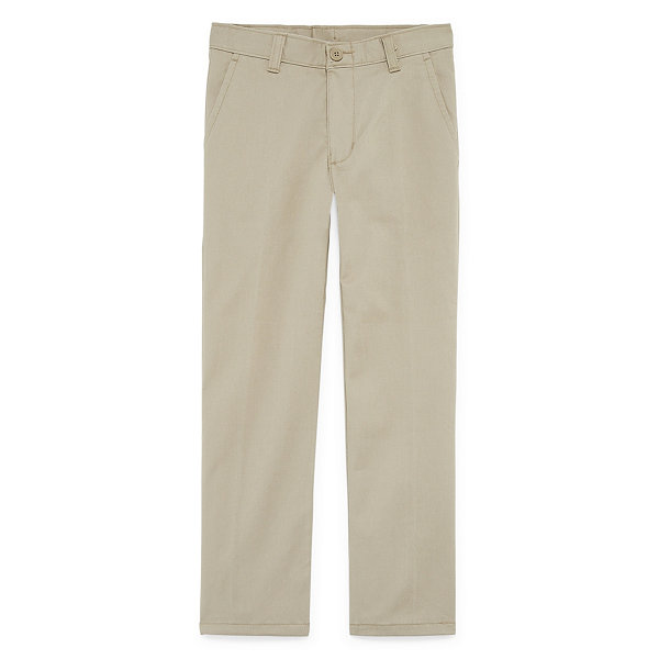 IZOD Boys' Flat Front Stretch Twill Chino Pants 