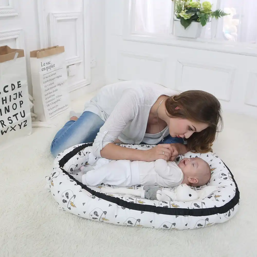 Macl Baby Lounger Sleeper Nest with Pillow,Co-Sleeping Baby Nest Newborn Lounger,Travel Portable Adjustable for Crib Bassinet,Baby Gifts Essential Bed fits in Suitcase 