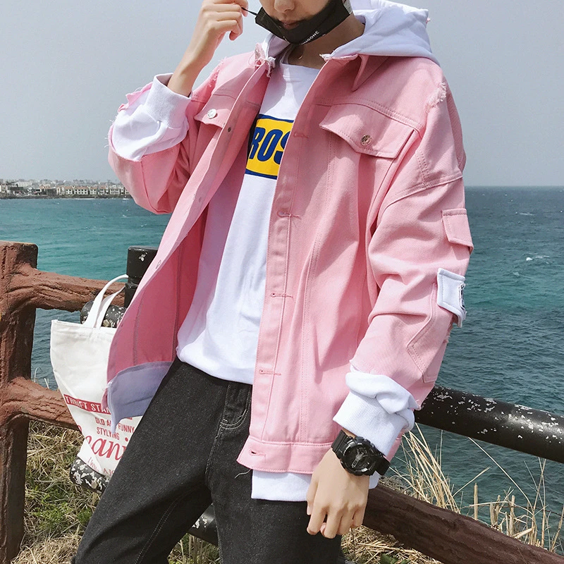 KPOP Rapper Denim Jacket Jeans Love Printed Fashion Sport Hip Hop Hoodie 
